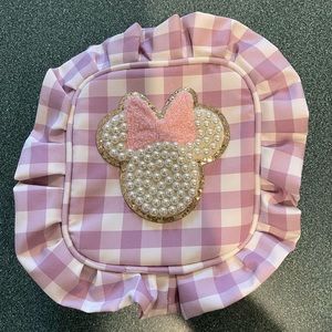 Gingham and Pearl Small Travel Pouch